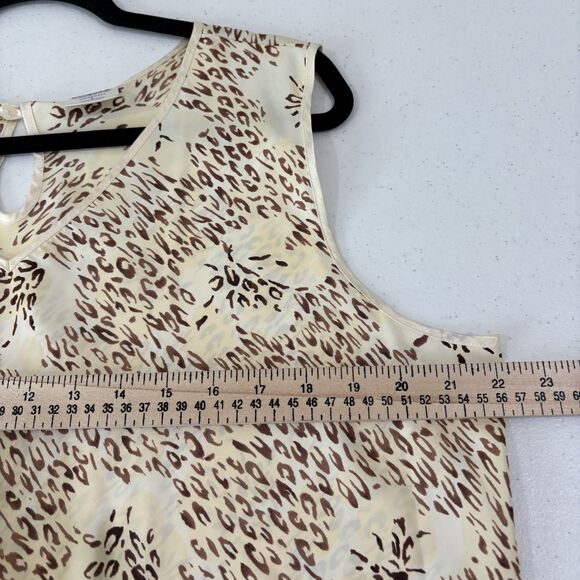 Cabernet Sleepwear Satin Robe & Top Set Women L/XL Tan Leopard Silky Loungewear - Picture 6 of 8